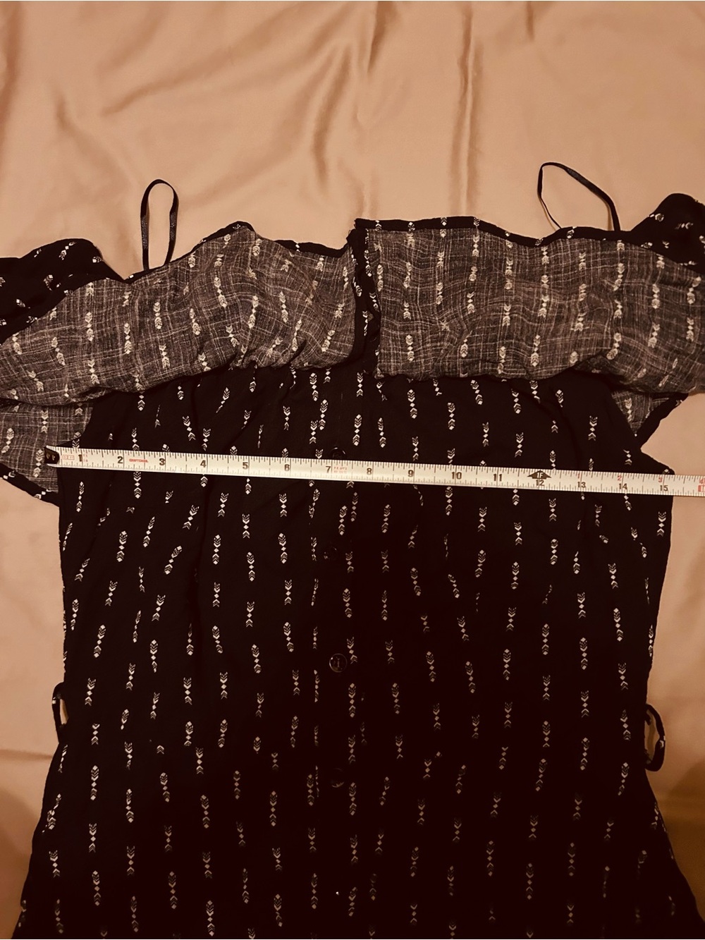 Lost + Wonder Black Off-Shoulder Button-Front Summer Dress Size Medium - Picture 4 of 14
